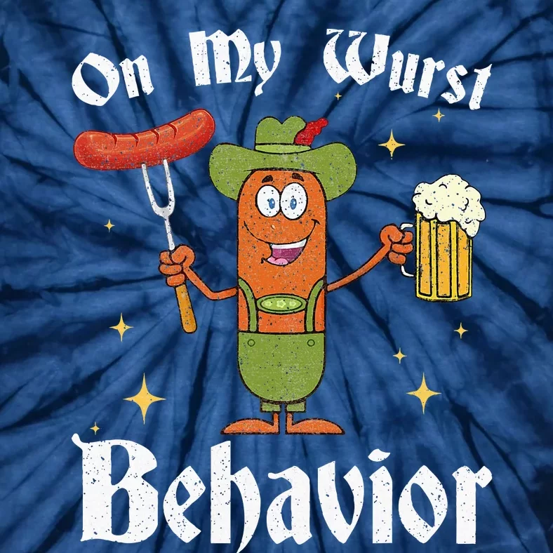 Oktoberfest On My Wurst Behavior Funny German Tie-Dye T-Shirt