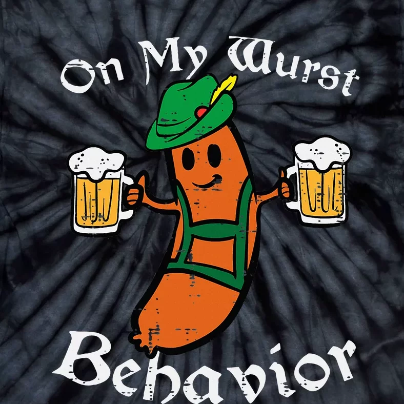 Oktoberfest On My Wurst Behavior Funny German Tie-Dye T-Shirt