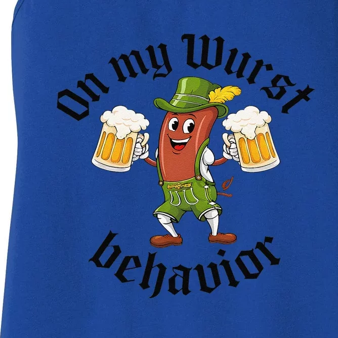 Oktoberfest On My Wurst Behavior Funny Gift Women's Racerback Tank