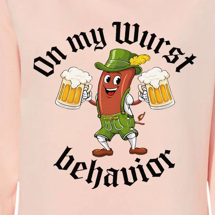 Oktoberfest On My Wurst Behavior Funny Gift Womens California Wash Sweatshirt