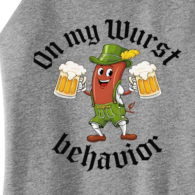 Oktoberfest On My Wurst Behavior Funny Gift Women’s Perfect Tri Rocker Tank