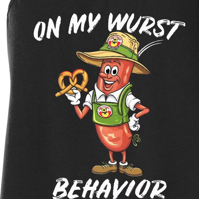 Oktoberfest On My Wurst Behavior Women's Racerback Tank