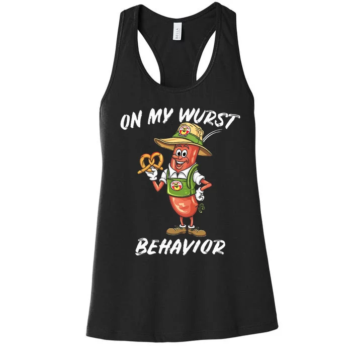 Oktoberfest On My Wurst Behavior Women's Racerback Tank