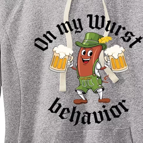 Oktoberfest On My Wurst Behavior Funny German Women's Fleece Hoodie