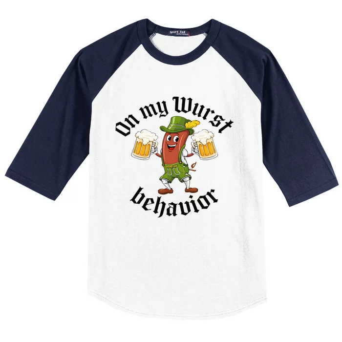 Oktoberfest On My Wurst Behavior Baseball Sleeve Shirt