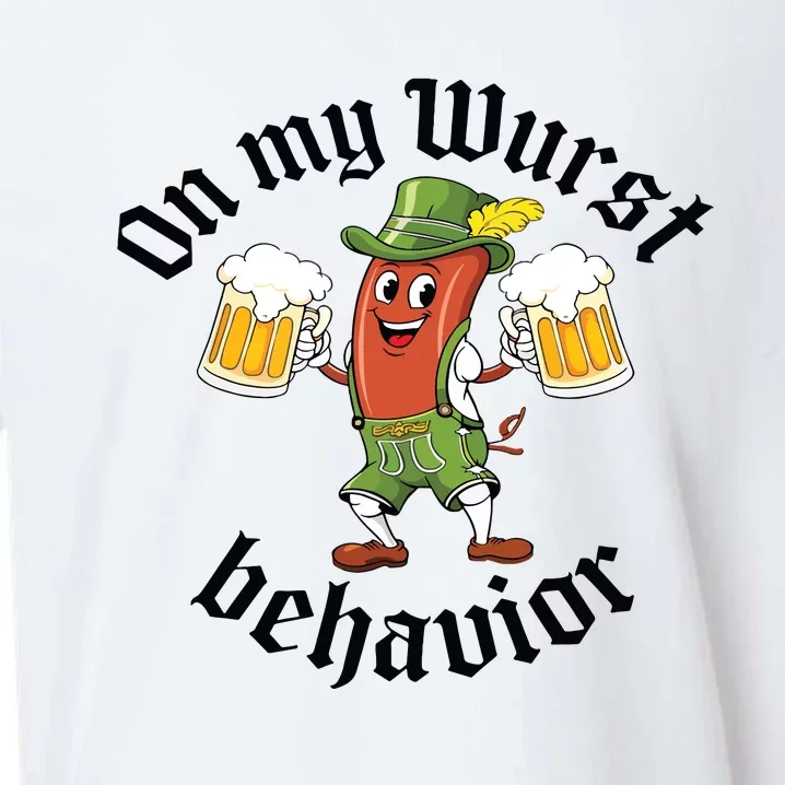 Oktoberfest On My Wurst Behavior Funny German Sueded Cloud Jersey T-Shirt