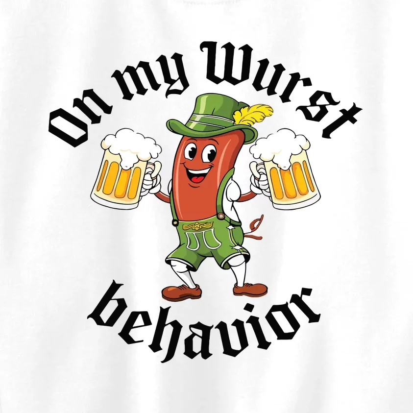 Oktoberfest On My Wurst Behavior Funny German Kids Sweatshirt