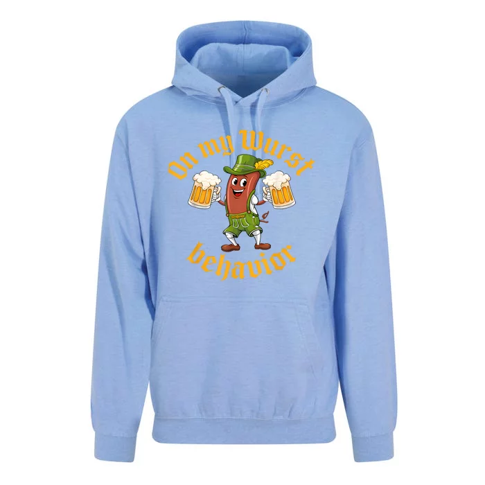 Oktoberfest On My Wurst Behavior Funny German Unisex Surf Hoodie