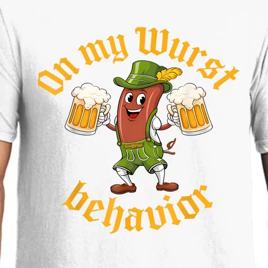 Oktoberfest On My Wurst Behavior Funny German Pajama Set