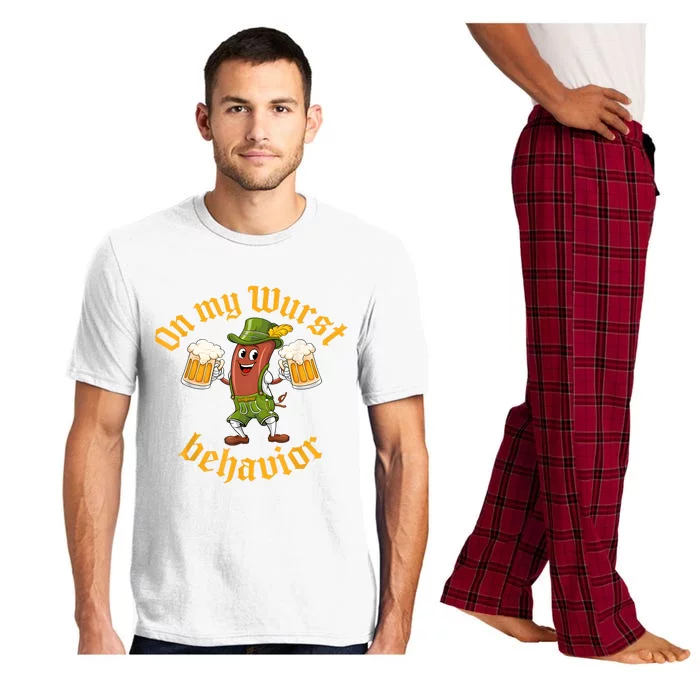 Oktoberfest On My Wurst Behavior Funny German Pajama Set