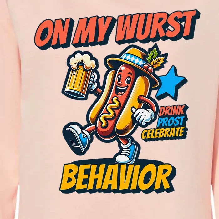 Oktoberfest On My Wurst Behavior German Drinking Party Womens California Wash Sweatshirt