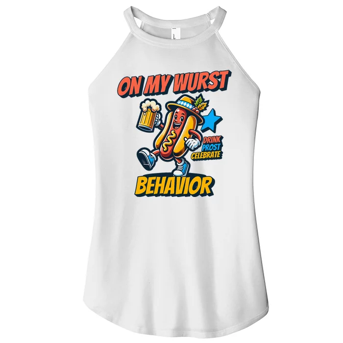 Oktoberfest On My Wurst Behavior German Drinking Party Women’s Perfect Tri Rocker Tank