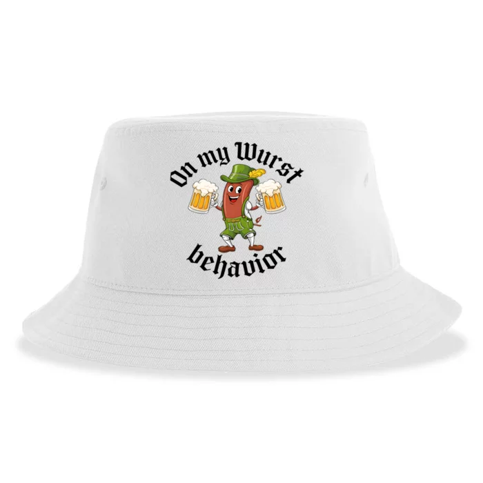 Oktoberfest On My Wurst Behavior Funny German Sustainable Bucket Hat