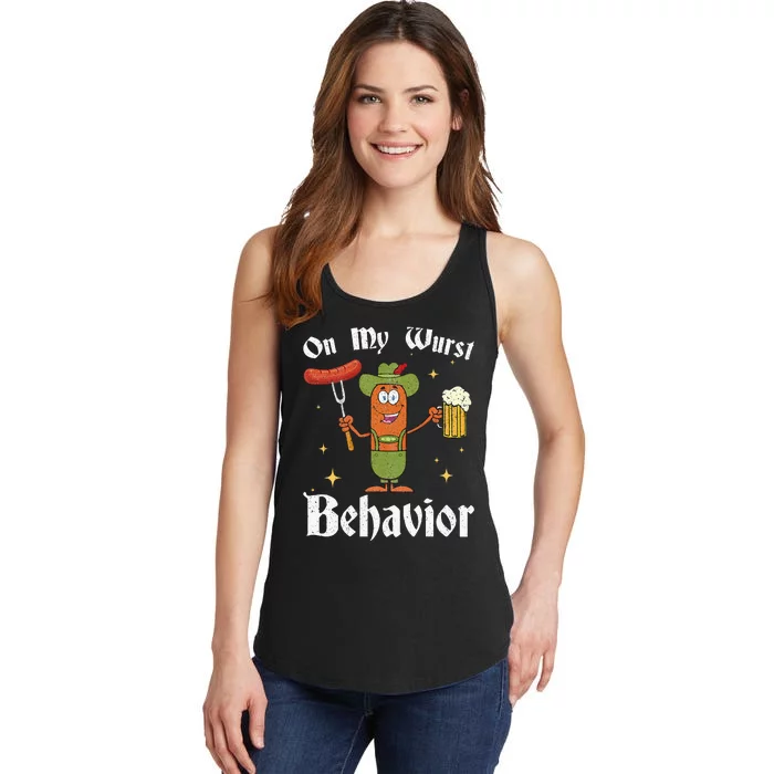 Oktoberfest On My Wurst Behavior Ladies Essential Tank