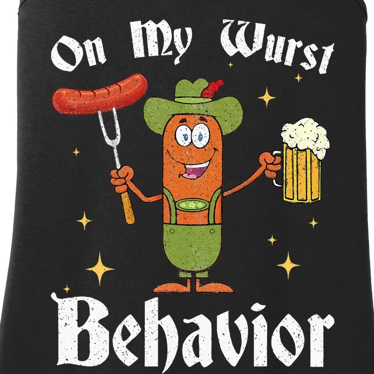 Oktoberfest On My Wurst Behavior Ladies Essential Tank