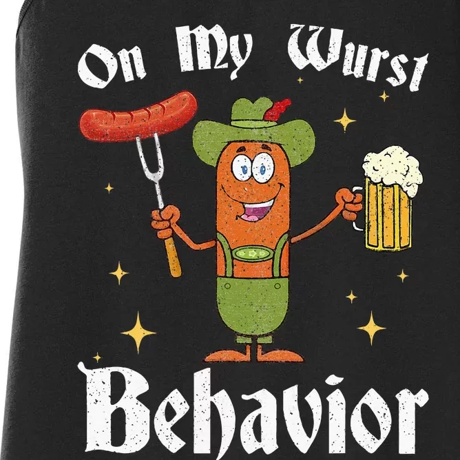 Oktoberfest On My Wurst Behavior Women's Racerback Tank