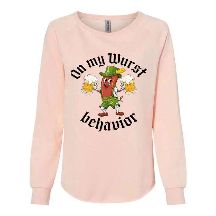 Oktoberfest On My Wurst Behavior Womens California Wash Sweatshirt