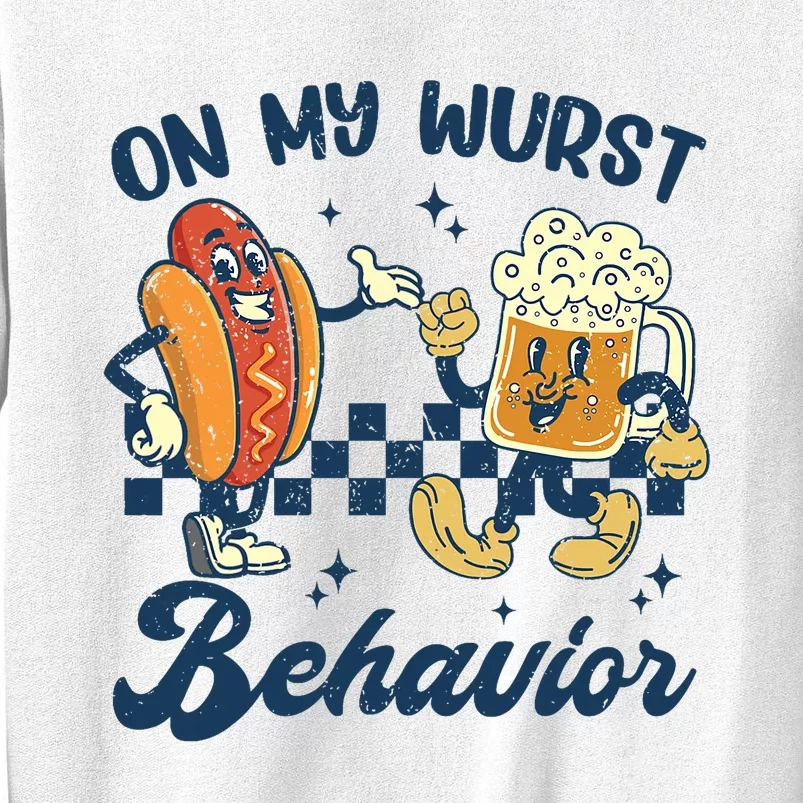 Oktoberfest On My Wurst Behavior Funny German Beer Bratwurst Sweatshirt