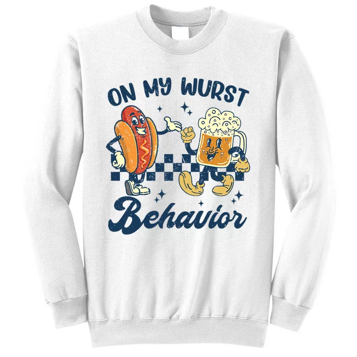 Oktoberfest On My Wurst Behavior Funny German Beer Bratwurst Sweatshirt