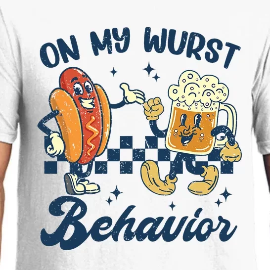 Oktoberfest On My Wurst Behavior Funny German Beer Bratwurst Pajama Set