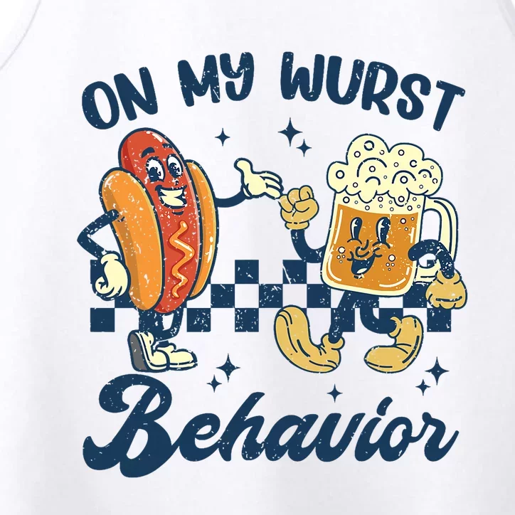 Oktoberfest On My Wurst Behavior Funny German Beer Bratwurst Performance Tank