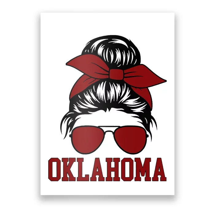 Oklahoma Ok Messy Bun Varsity Sports Poster