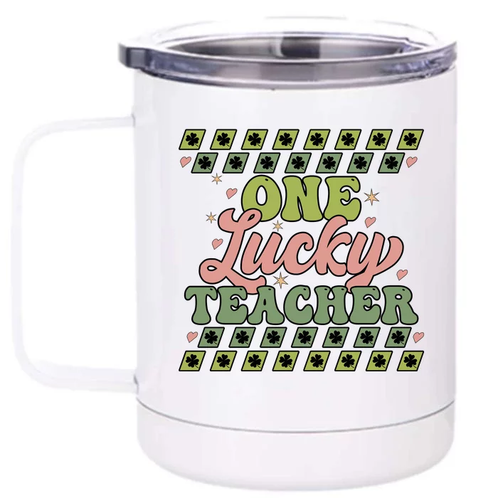 OneLuckyTeacher Front & Back 12oz Stainless Steel Tumbler Cup