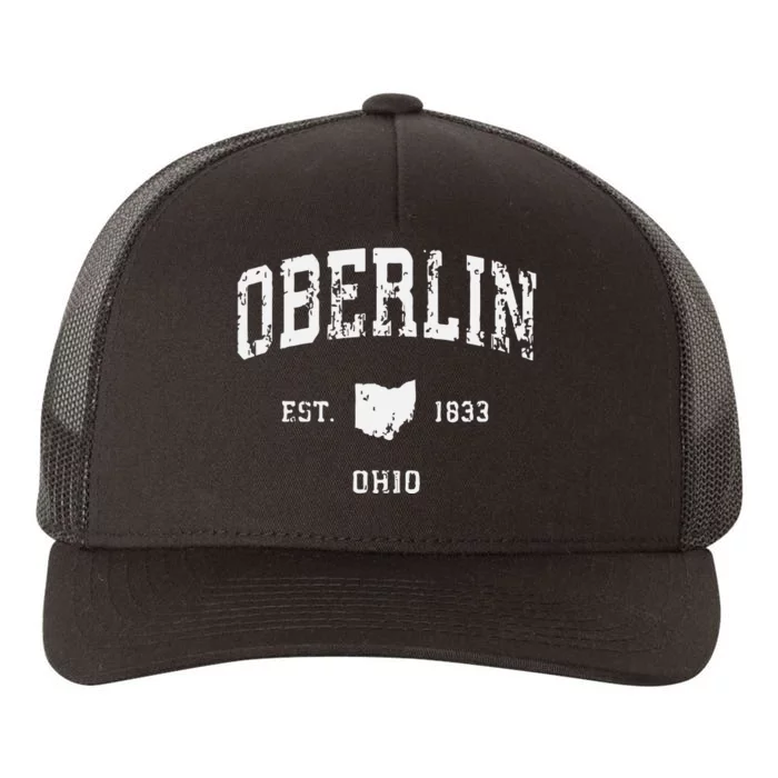 Oberlin Ohio Oh Vintage Athletic Sports Yupoong Adult 5-Panel Trucker Hat