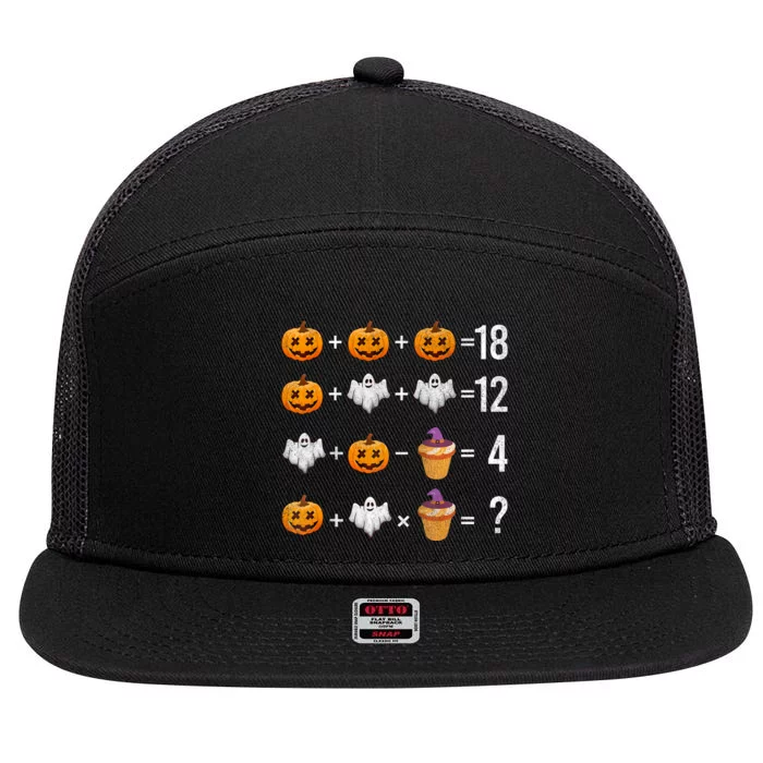 Order Of Operations Funny Math Teacher Halloween Quiz 7 Panel Mesh Trucker Snapback Hat