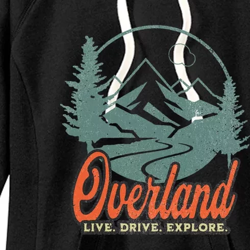 Overland Outdoor Offroad Adventure Graphic Design Women's Fleece Hoodie