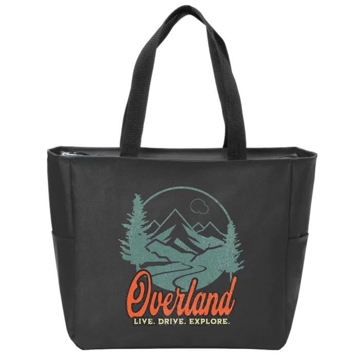 Overland Outdoor Offroad Adventure Graphic Design Zip Tote Bag