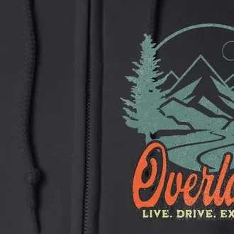 Overland Outdoor Offroad Adventure Graphic Design Full Zip Hoodie