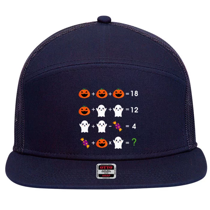 Order Of Operations Halloween Quiz Math Teacher 7 Panel Mesh Trucker Snapback Hat