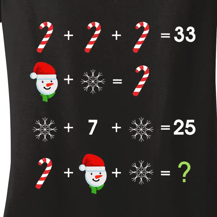 Order of Operations Quiz Funny Math Teacher Christmas Gift Women's V-Neck T-Shirt