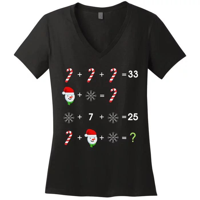 Order of Operations Quiz Funny Math Teacher Christmas Gift Women's V-Neck T-Shirt