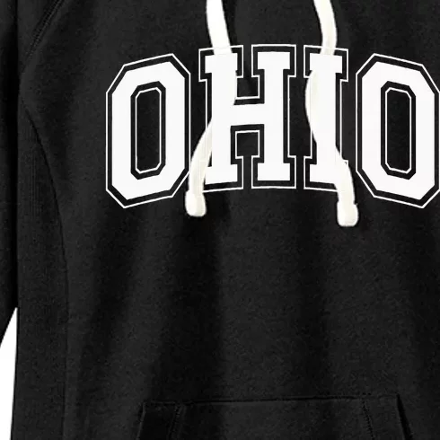 Ohio Oh Ohioan White Text Women's Fleece Hoodie