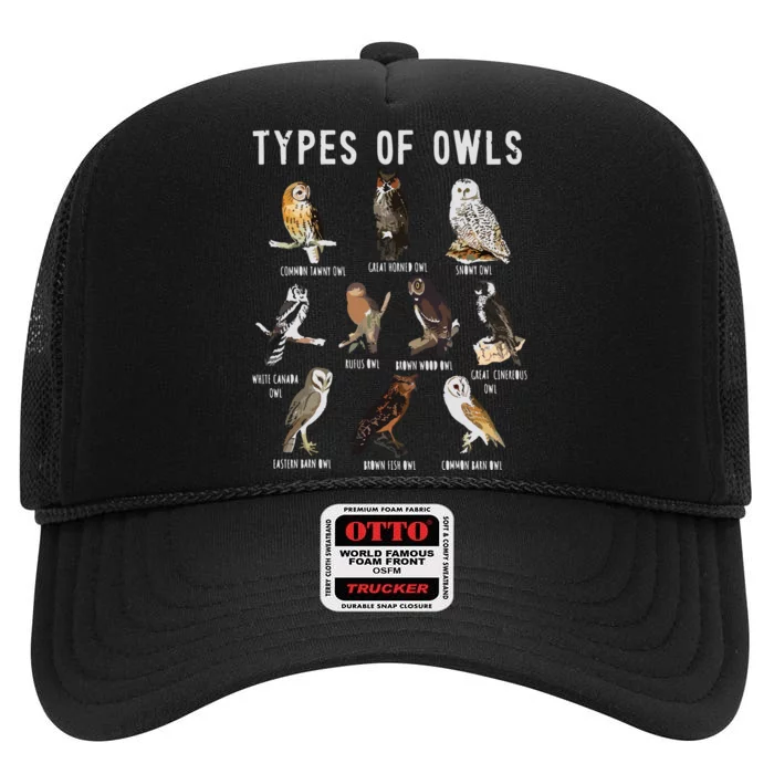 Owl Owl Owl Lover Tee Owl Gift Owl High Crown Mesh Trucker Hat