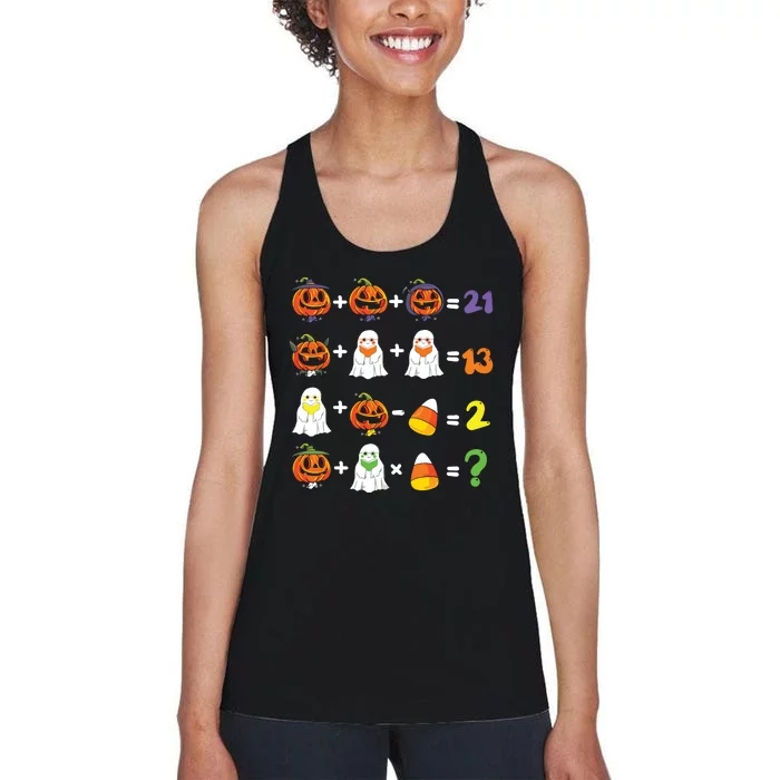 Order Of Operations Quiz Math Halloween Teacher Student Kids Women's Racerback Tank