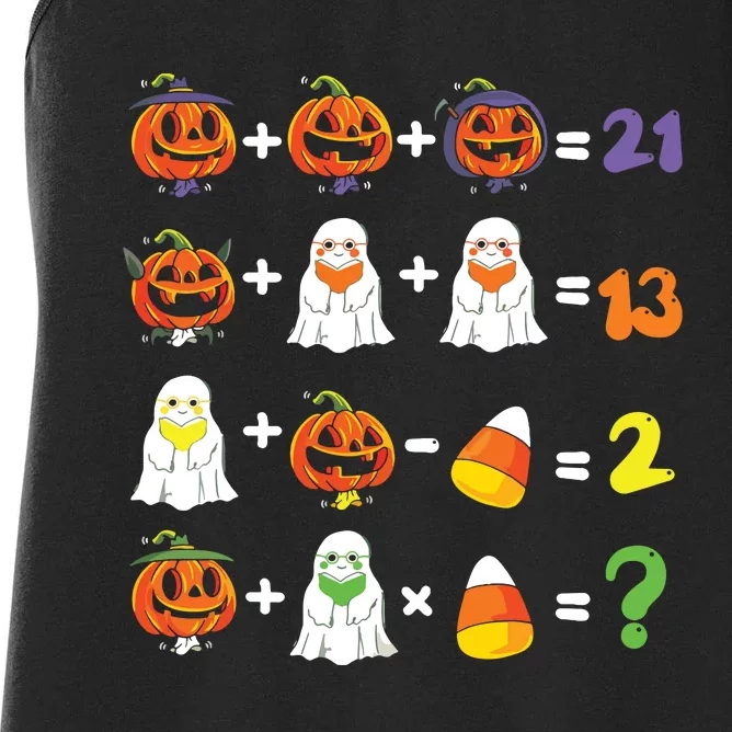 Order Of Operations Quiz Math Halloween Teacher Student Kids Women's Racerback Tank