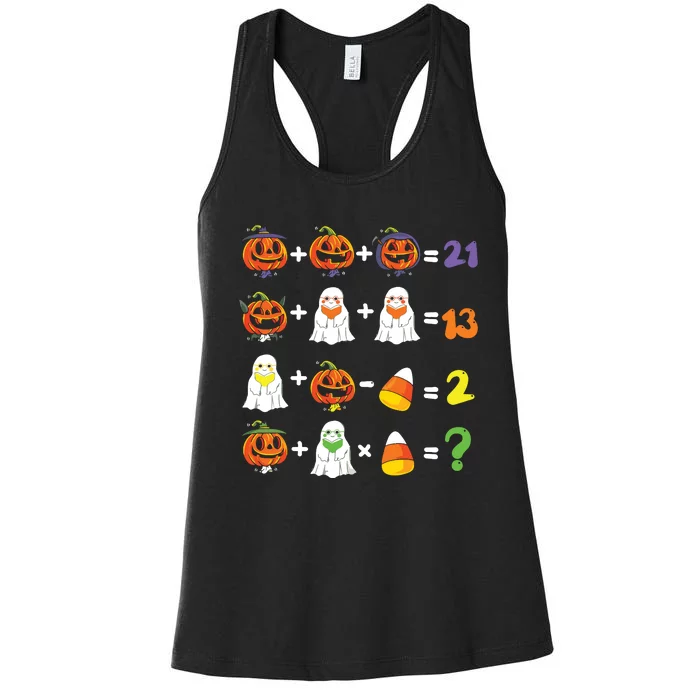 Order Of Operations Quiz Math Halloween Teacher Student Kids Women's Racerback Tank