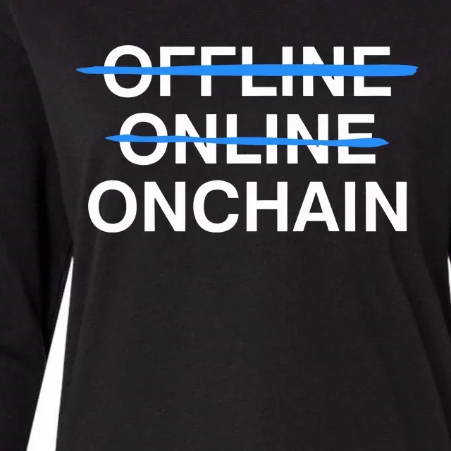 Offline Online Onchain Womens Cotton Relaxed Long Sleeve T-Shirt