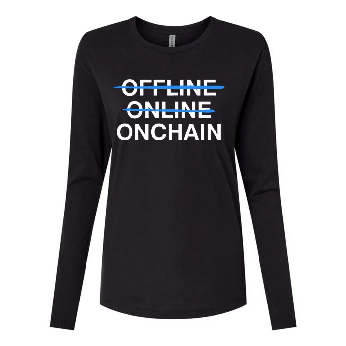 Offline Online Onchain Womens Cotton Relaxed Long Sleeve T-Shirt