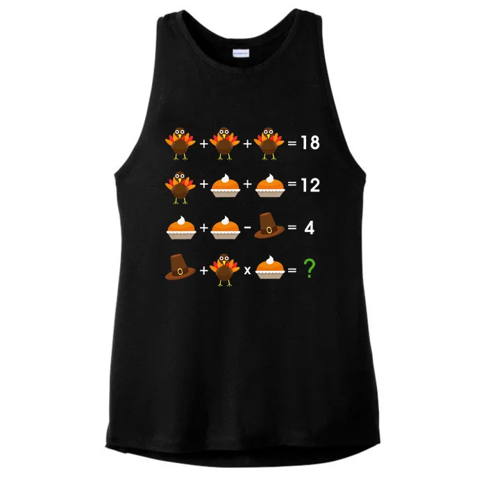 Order Of Operations Thanksgiving Quiz Funny Math Teacher Ladies Tri-Blend Wicking Tank