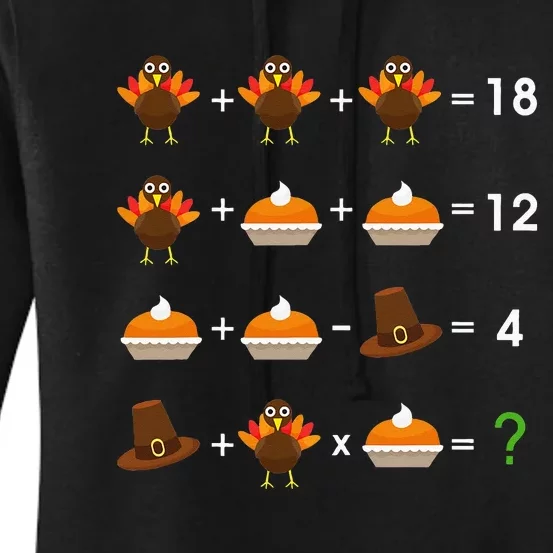 Order Of Operations Thanksgiving Quiz Funny Math Teacher Women's Pullover Hoodie