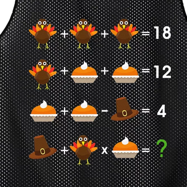 Order Of Operations Thanksgiving Quiz Funny Math Teacher Mesh Reversible Basketball Jersey Tank