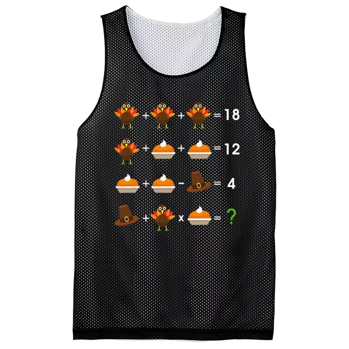 Order Of Operations Thanksgiving Quiz Funny Math Teacher Mesh Reversible Basketball Jersey Tank