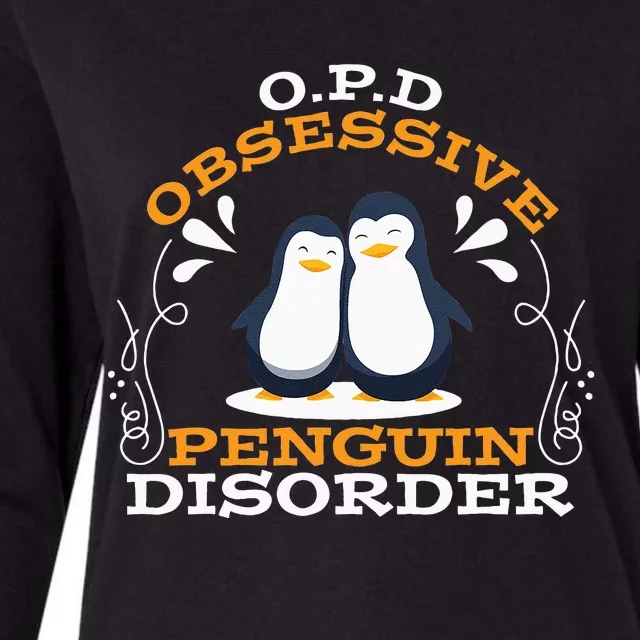 O.P.D Obsessive Penguin Disorder Funny Womens Cotton Relaxed Long Sleeve T-Shirt