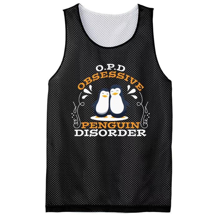 O.P.D Obsessive Penguin Disorder Funny Mesh Reversible Basketball Jersey Tank