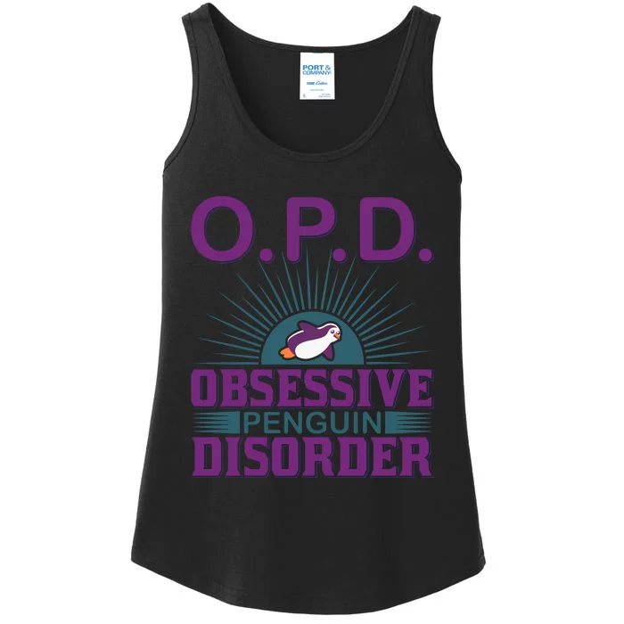 O.p.d Obsessive Penguin Disorder Ladies Essential Tank