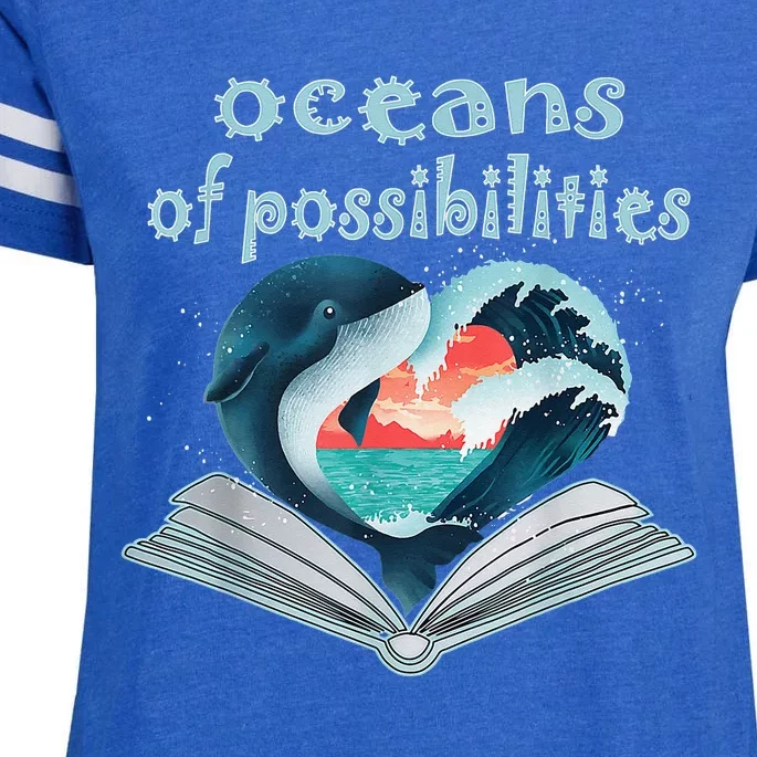 Oceans of Possibilities Summer Reading 2022 Librarian Enza Ladies Jersey Football T-Shirt